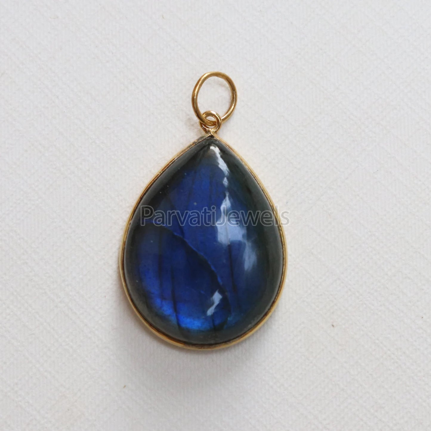 Cabochon Labradorite Charm, Labradorite 18k Solid Gold Charm, Labradorite Charm, Gold Charm, Charm Pendant, Handmade Charm, Gift For Her