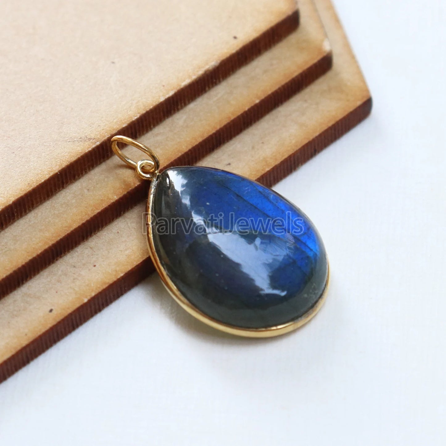 Cabochon Labradorite Charm, Labradorite 18k Solid Gold Charm, Labradorite Charm, Gold Charm, Charm Pendant, Handmade Charm, Gift For Her