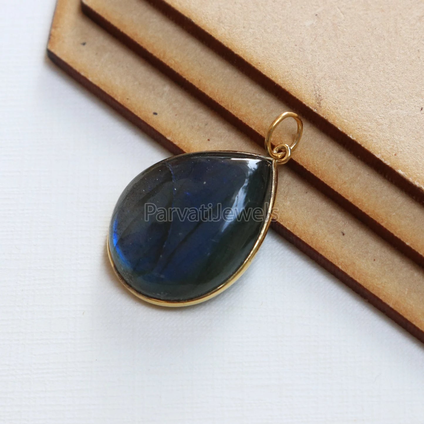 Cabochon Labradorite Charm, Labradorite 18k Solid Gold Charm, Labradorite Charm, Gold Charm, Charm Pendant, Handmade Charm, Gift For Her