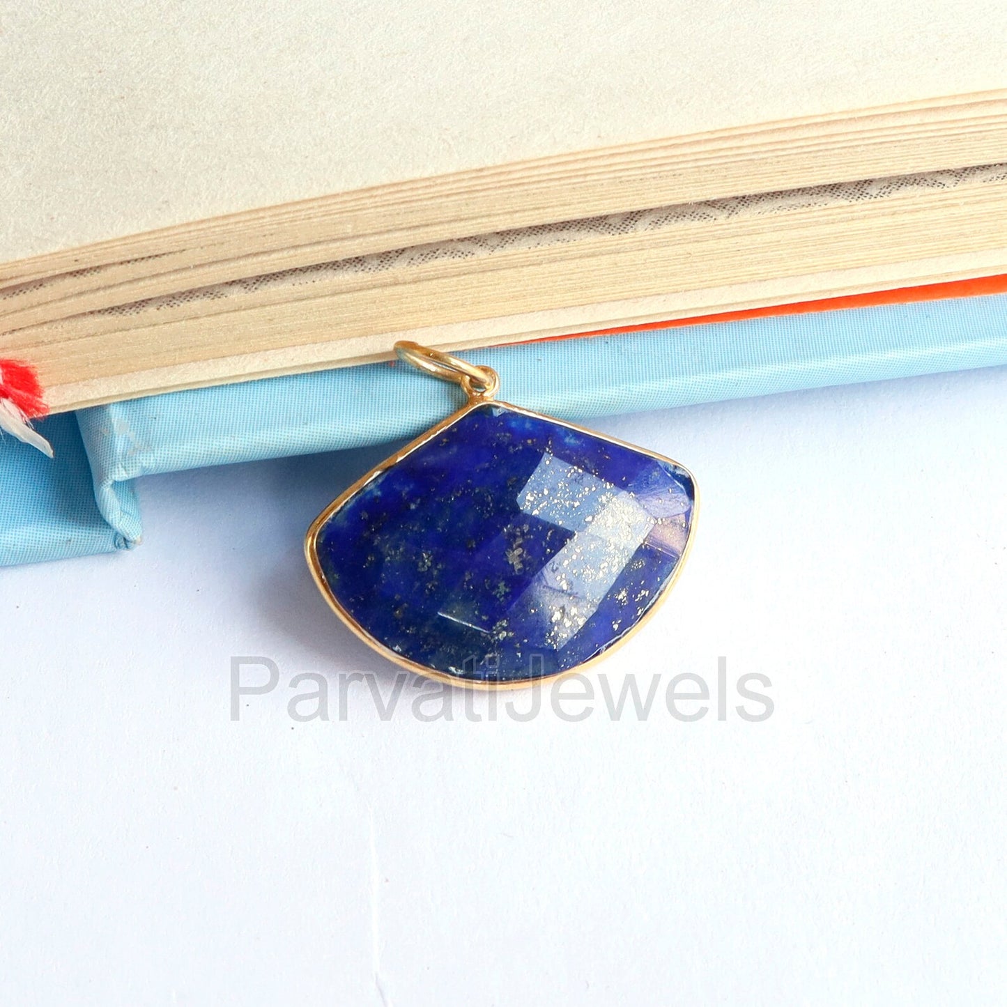 18Kt Natural Lapis Lazuli Charm, 18Kt Solid Gold Charm, Solid Gold Jewelry, Gold Charm, Handmade Gold Charm, Charm Pendant, Gift for Her