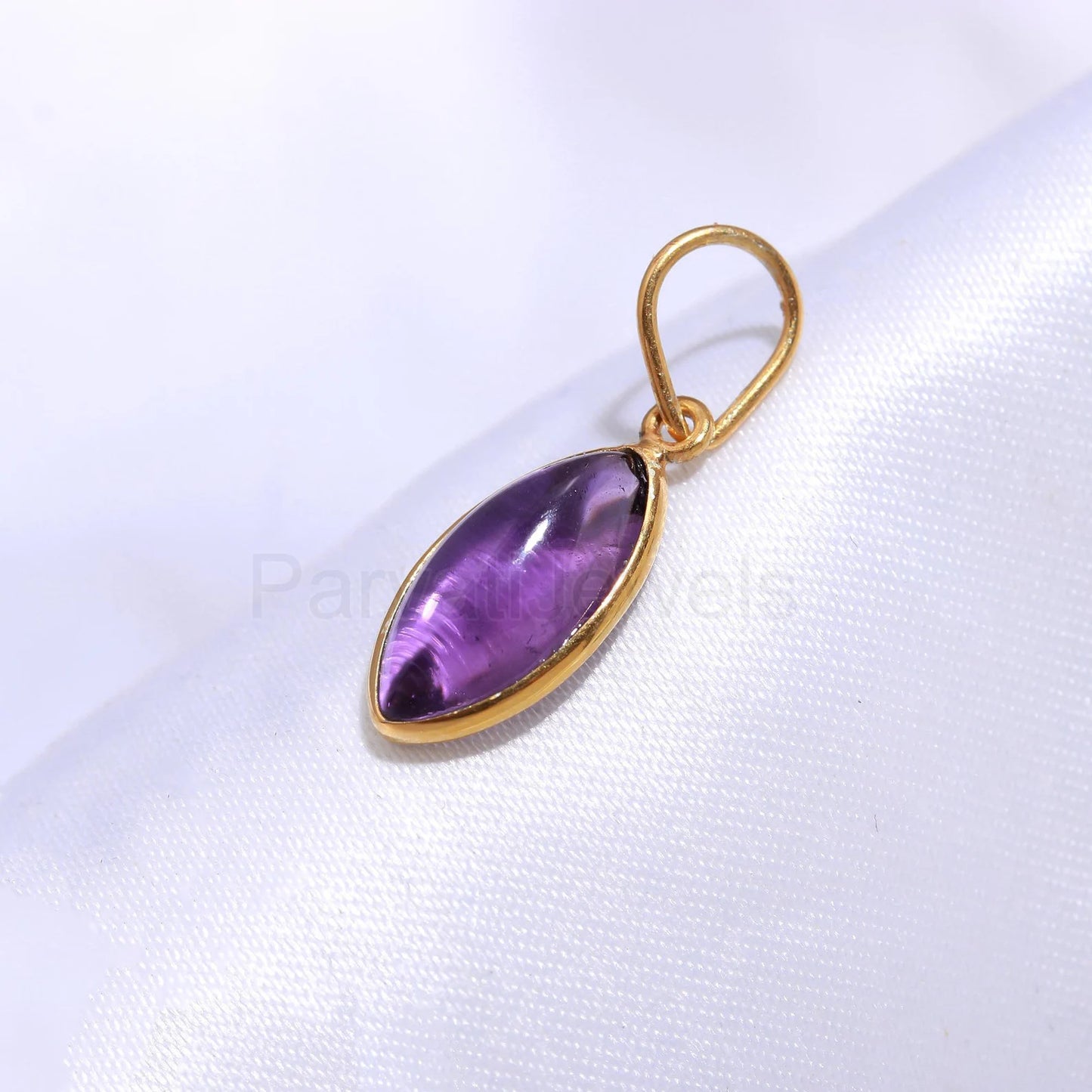 Natural Amethyst Charm, 18k Solid Gold Charm, February Birthstone Charm, Solid Gold Charm, Charm Pendant, Amethyst Charm,Handmade Gold Charm