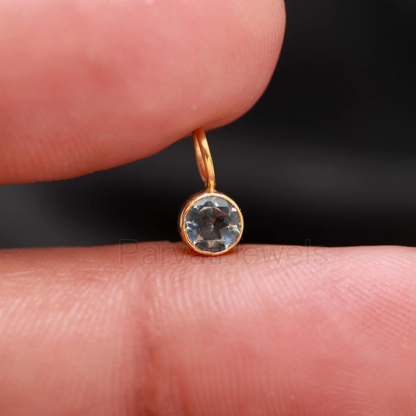 Natural Aquamarine Charm, 18k Solid Gold Charm, Handmade Gold Charm, Charm Pendant, Aquamarine Charms, Charms Necklace, Minimalist Pendant