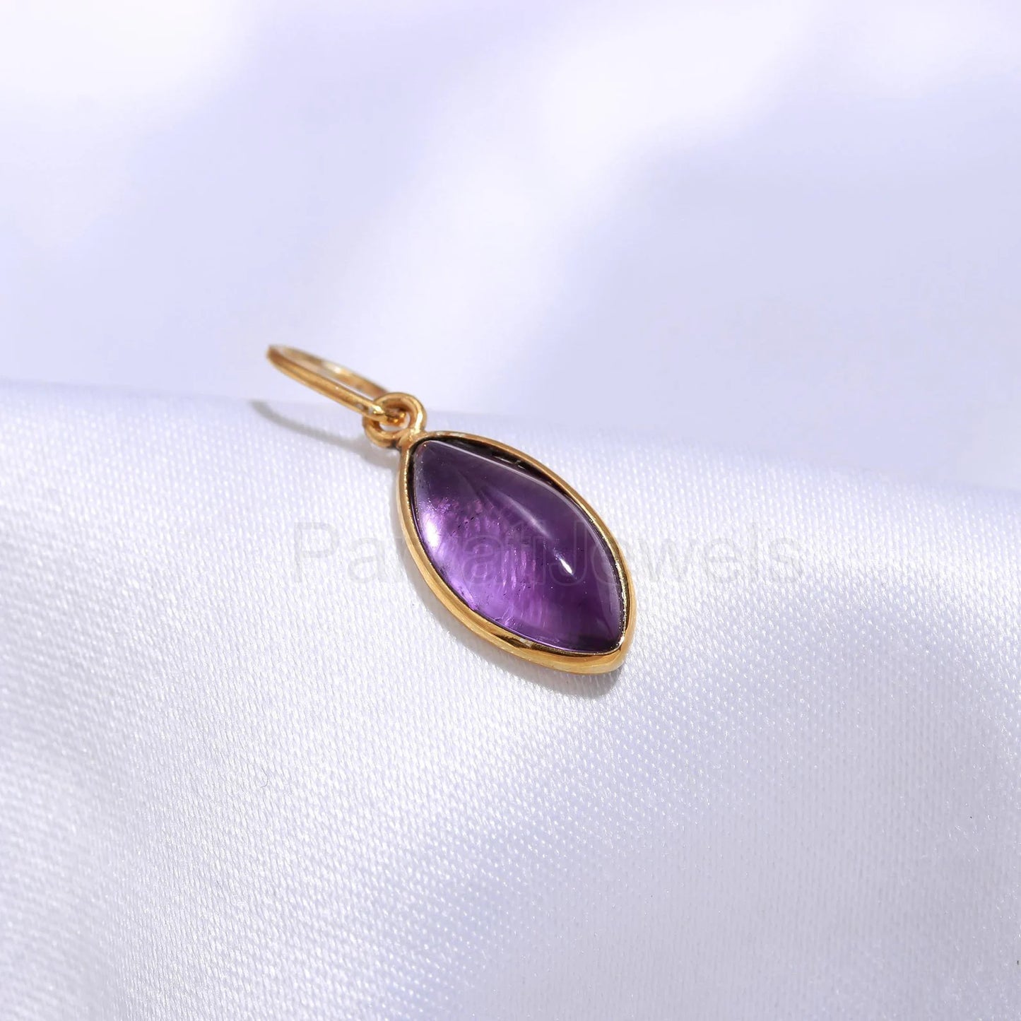 Natural Amethyst Charm, 18k Solid Gold Charm, February Birthstone Charm, Solid Gold Charm, Charm Pendant, Amethyst Charm,Handmade Gold Charm