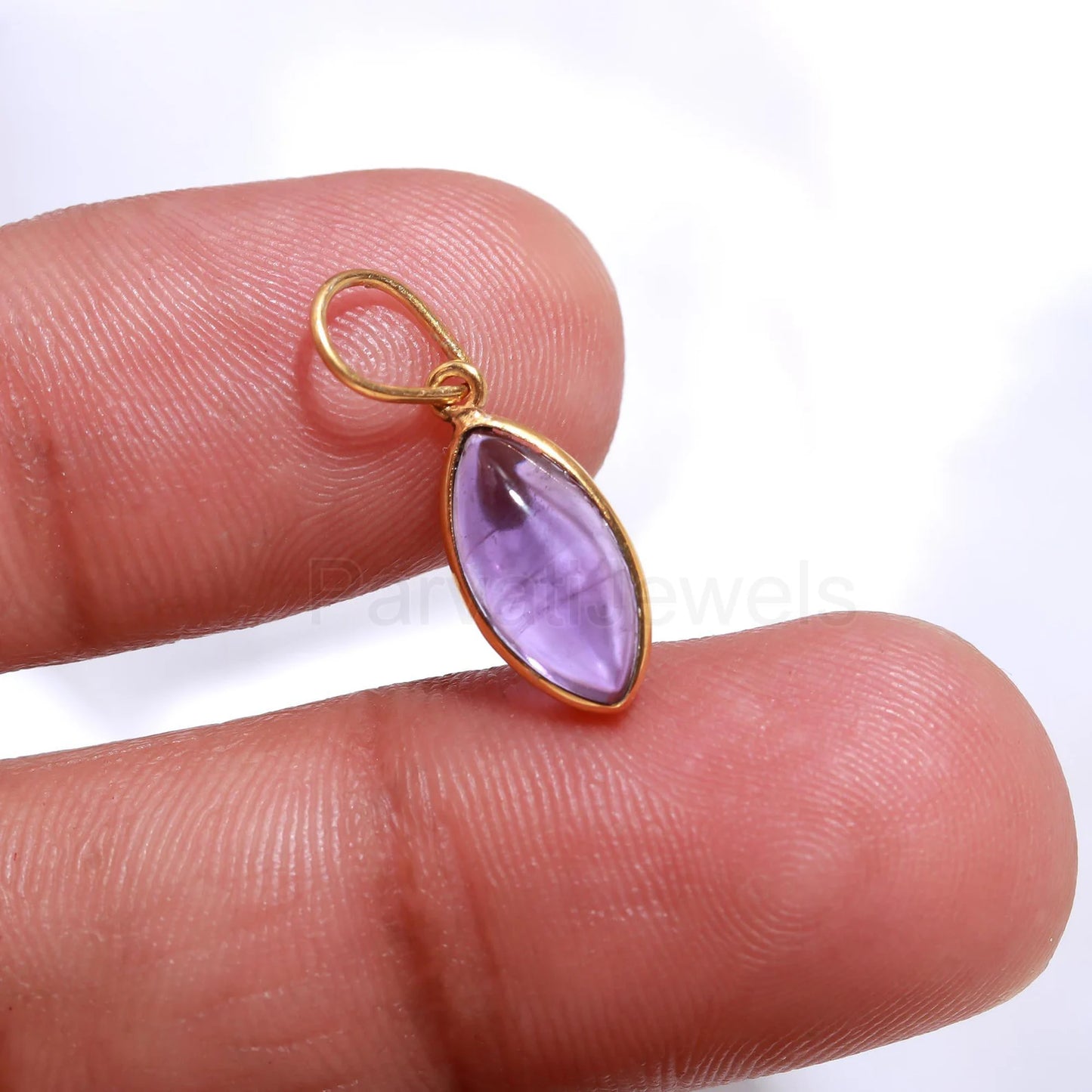 Natural Amethyst Charm, 18k Solid Gold Charm, February Birthstone Charm, Solid Gold Charm, Charm Pendant, Amethyst Charm,Handmade Gold Charm