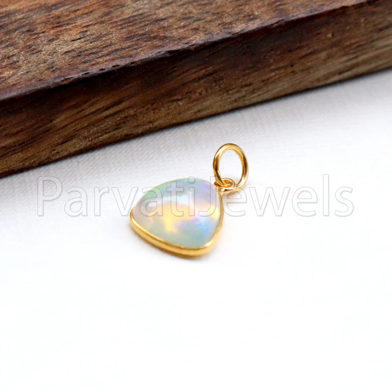 Ethiopian Opal Charm, 18k Solid Gold Charm, Opal Charm, Gold Charm, Charm Necklace, Charm Pendant, Handmade Gold Charm, Gold Charms