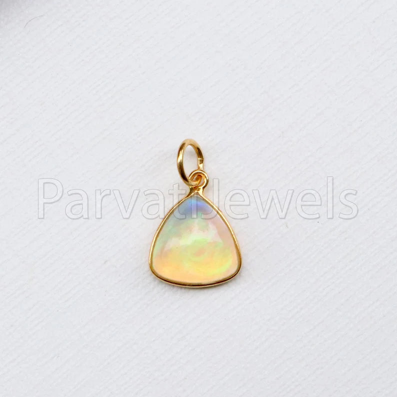 Ethiopian Opal Charm, 18k Solid Gold Charm, Opal Charm, Gold Charm, Charm Necklace, Charm Pendant, Handmade Gold Charm, Gold Charms