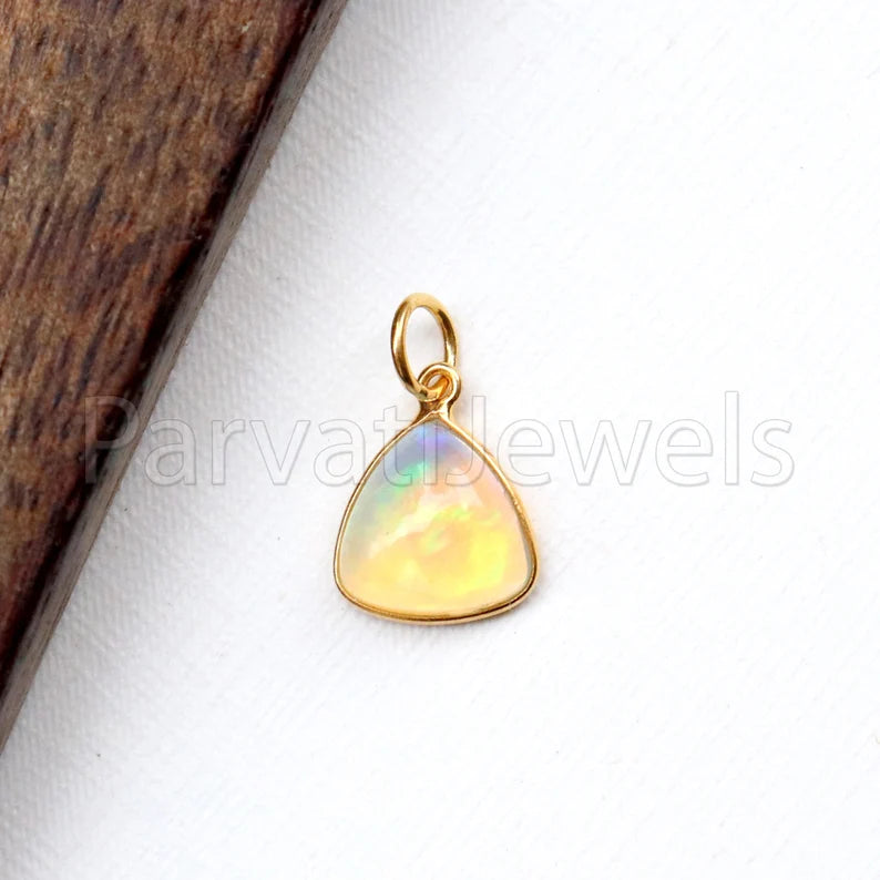 Ethiopian Opal Charm, 18k Solid Gold Charm, Opal Charm, Gold Charm, Charm Necklace, Charm Pendant, Handmade Gold Charm, Gold Charms