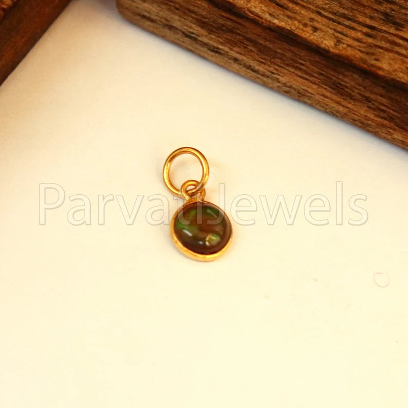 Natural Chalama Black Opal Charm, 18k Solid Gold Charm, Opal Charm, Gold Opal Charm, Charm Necklace, Charm Pendant, Handmade Gold Charm, Gold Charm Pendant, Christmas Gift Charm
