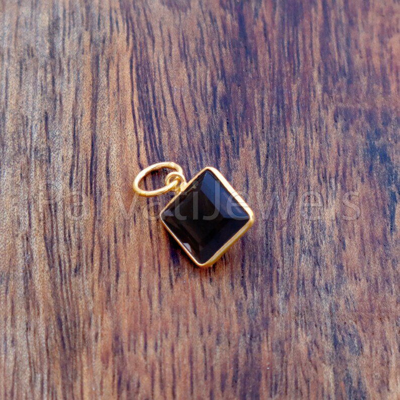 Smoky Topaz Charm, 18k Solid Gold Charm, Natural Smoky Topaz Charm, Gold Charm, Charm Pendant, Charm Necklace, Handmade Gold Charm