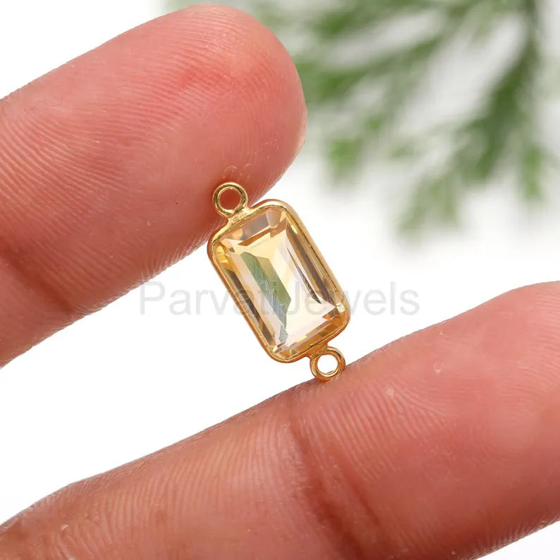 Natural Citrine Connector, 18k Solid Gold Connector, Citrine Connector, Gold Connector, Gold Connector, Gift For Her, Jewelry Crafting