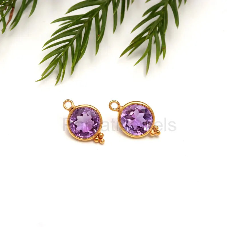 AA Natural Amethyst Hoop Earring, Solid 18k Gold Earrings, Amethyst Hoop Earring, Birthstone Earring, Partywear Hoop Earring, Gold Earrings