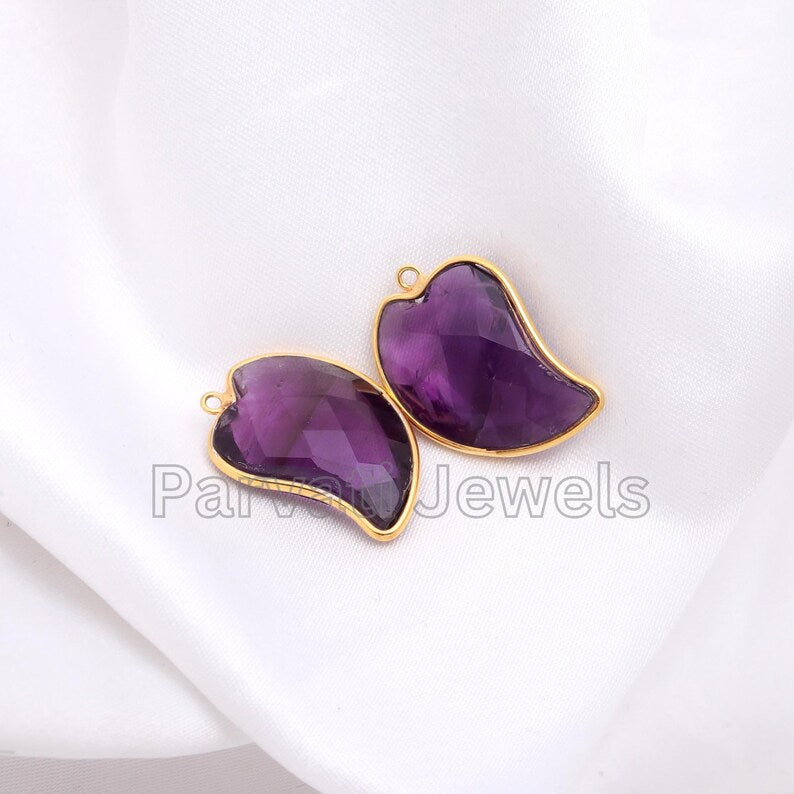 AA Amethyst Earring, Solid 18k Gold Earrings, Natural Amethyst Checker Cut Earring, Gold Earring, Gold Earrings, Gift for her, SOLID 18K