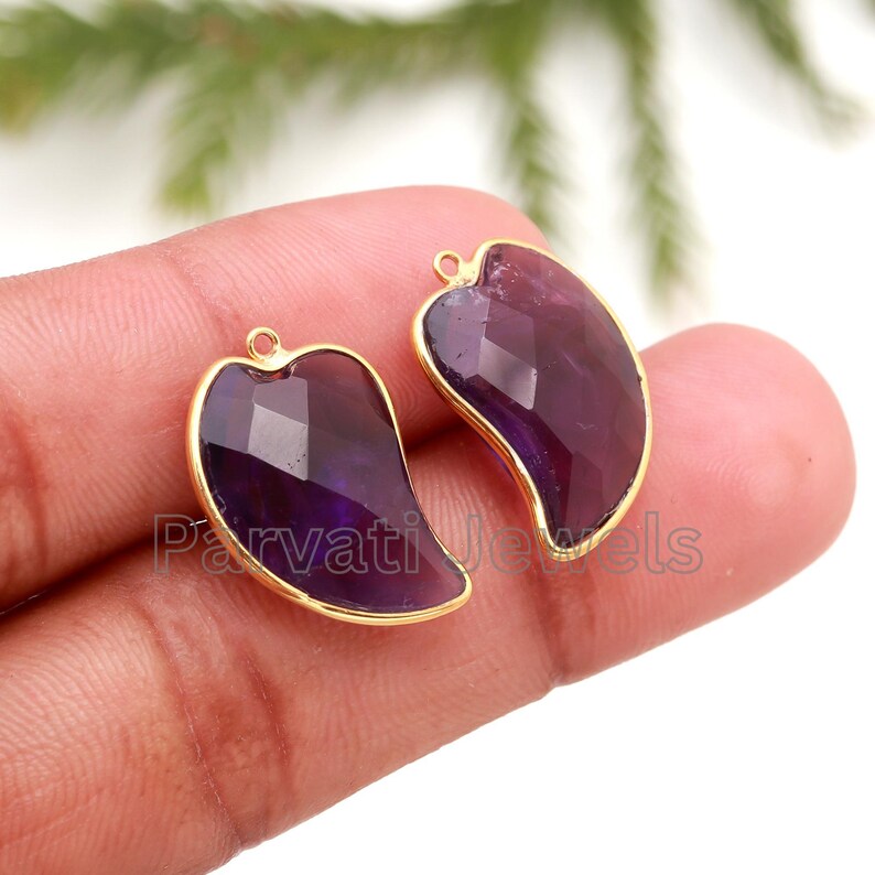 AA Amethyst Earring, Solid 18k Gold Earrings, Natural Amethyst Checker Cut Earring, Gold Earring, Gold Earrings, Gift for her, SOLID 18K