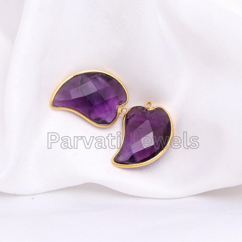 AA Amethyst Earring, Solid 18k Gold Earrings, Natural Amethyst Checker Cut Earring, Gold Earring, Gold Earrings, Gift for her, SOLID 18K