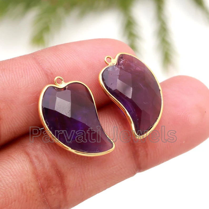 AA Amethyst Earring, Solid 18k Gold Earrings, Natural Amethyst Checker Cut Earring, Gold Earring, Gold Earrings, Gift for her, SOLID 18K