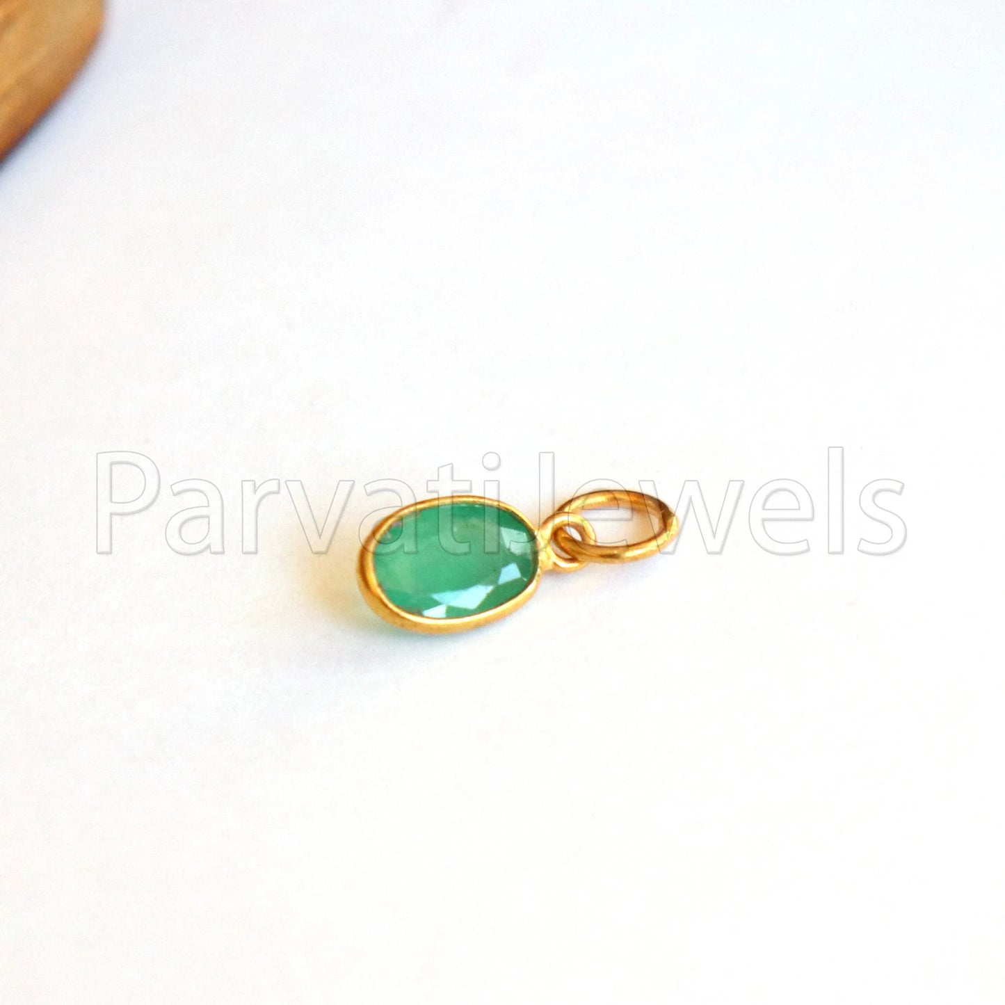Natural Emerald Charm, 18k Solid Gold Charm, AA Emerald Charm Pendant, May Birthstone Emerald Charm, Gold Charm Pendant, Handmade Gold Cham