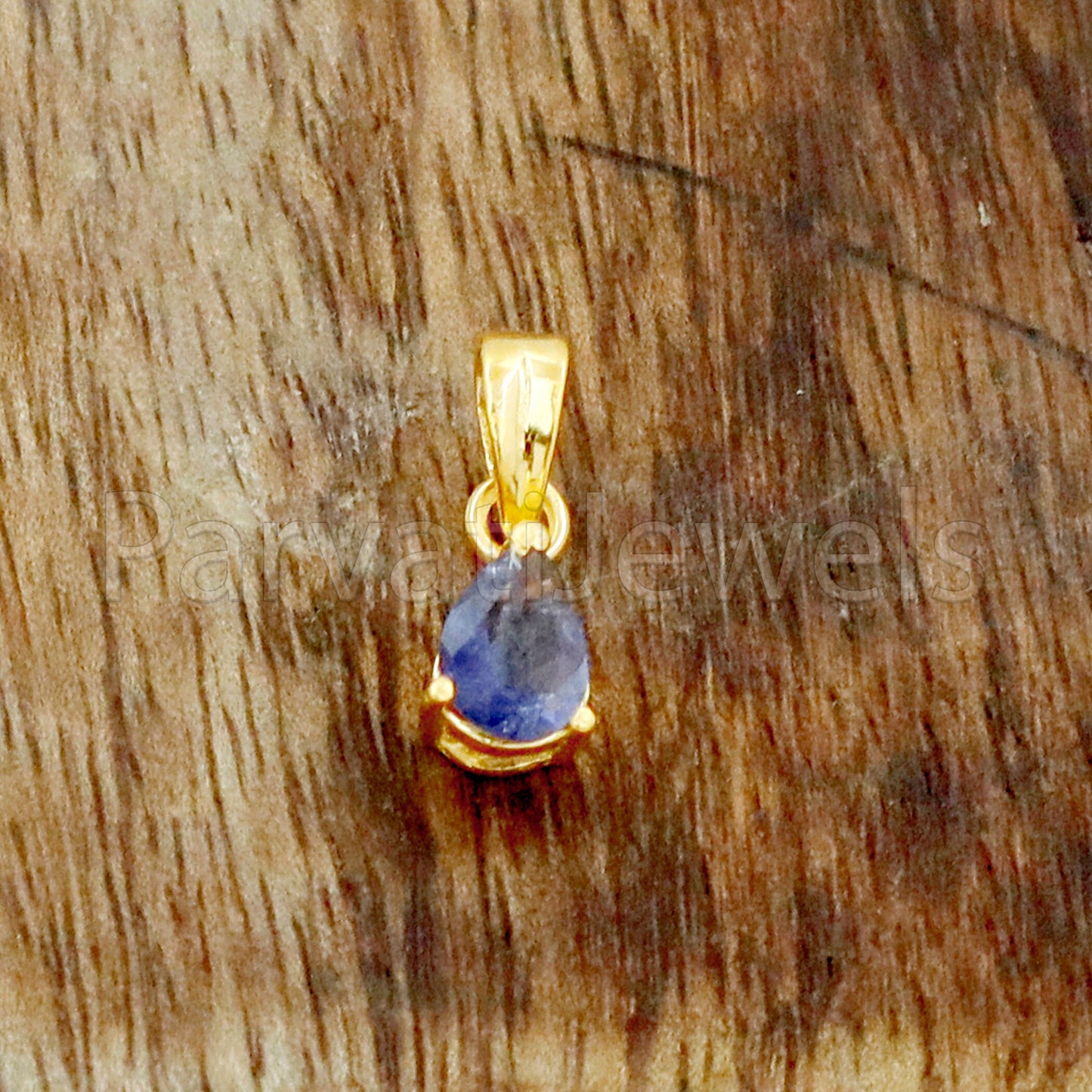 AA Iolite Charm, 18k Solid Gold Charm, Natural Iolite Charm, Gold Charm, Charm Pendant, Charm Necklace, Handmade Gold Charm, Gfit for Her