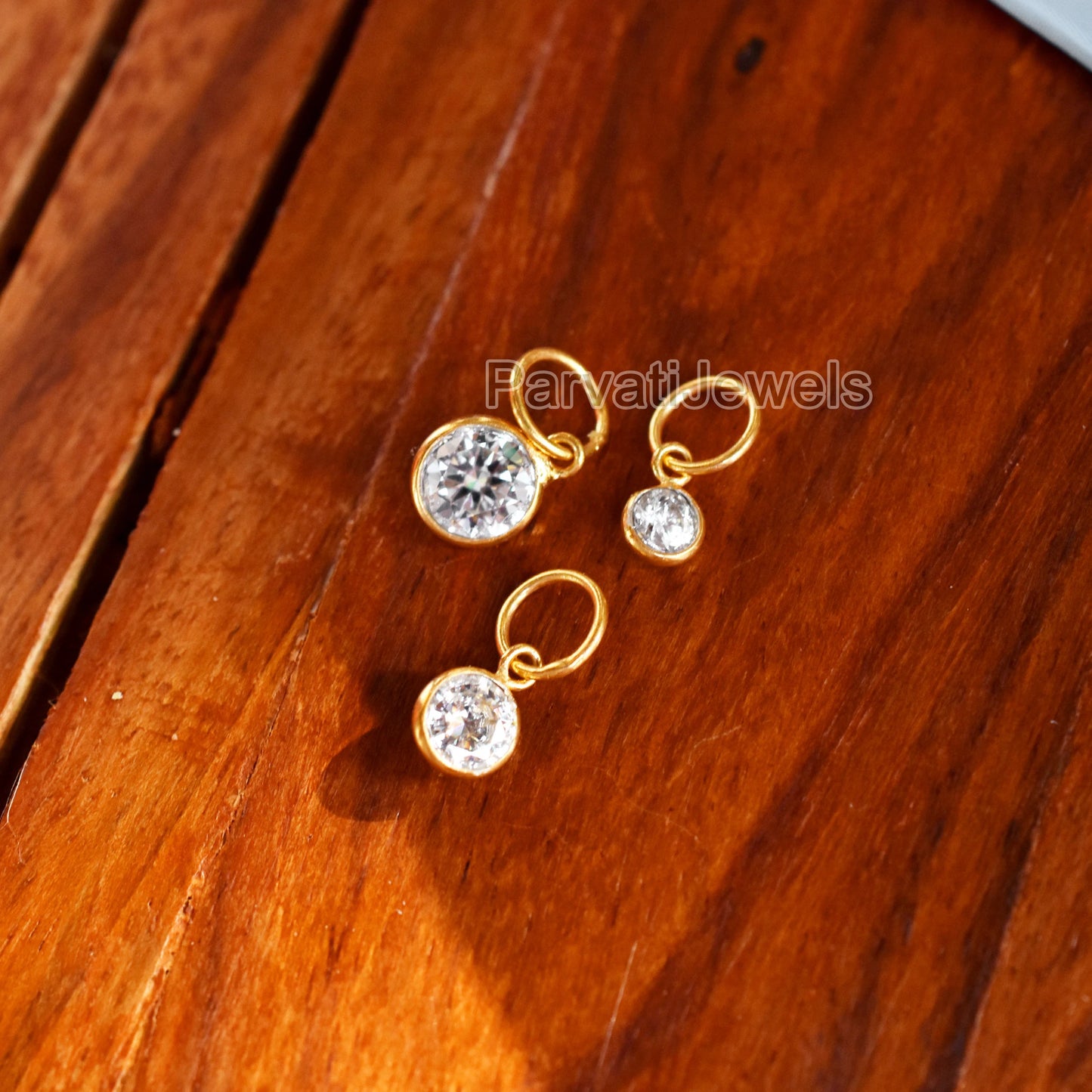 Natural Moissanite Charm, 18k Solid Gold Charm, AA Moissanite Charm, Gold Charm, Charm Pendant, Birthstone Gold Charm, Handmade Gold Charm