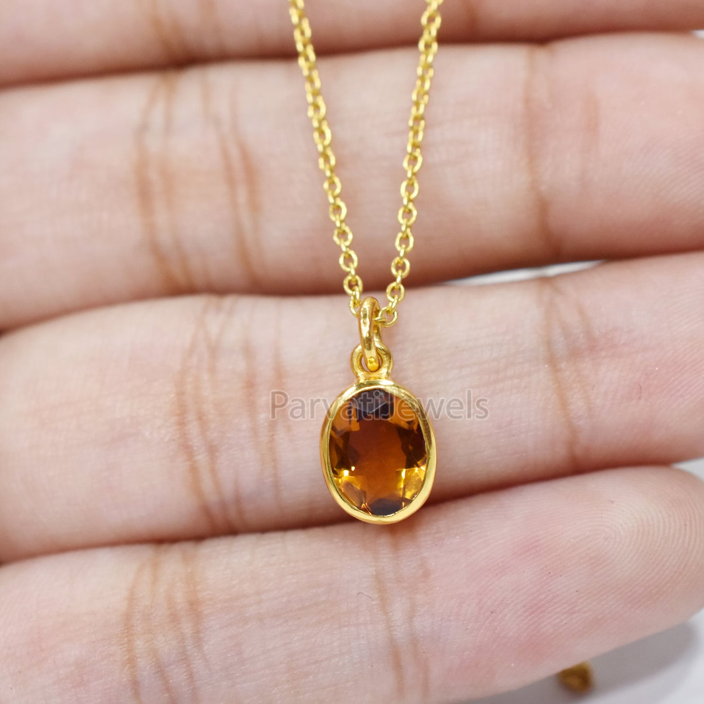 Citrine Charm, 18k Solid Gold Charm, Natural Citrine Charm, Gold Charm, Charm Pendant, Charm Necklace, Handmade Gold Charm, Gift for her