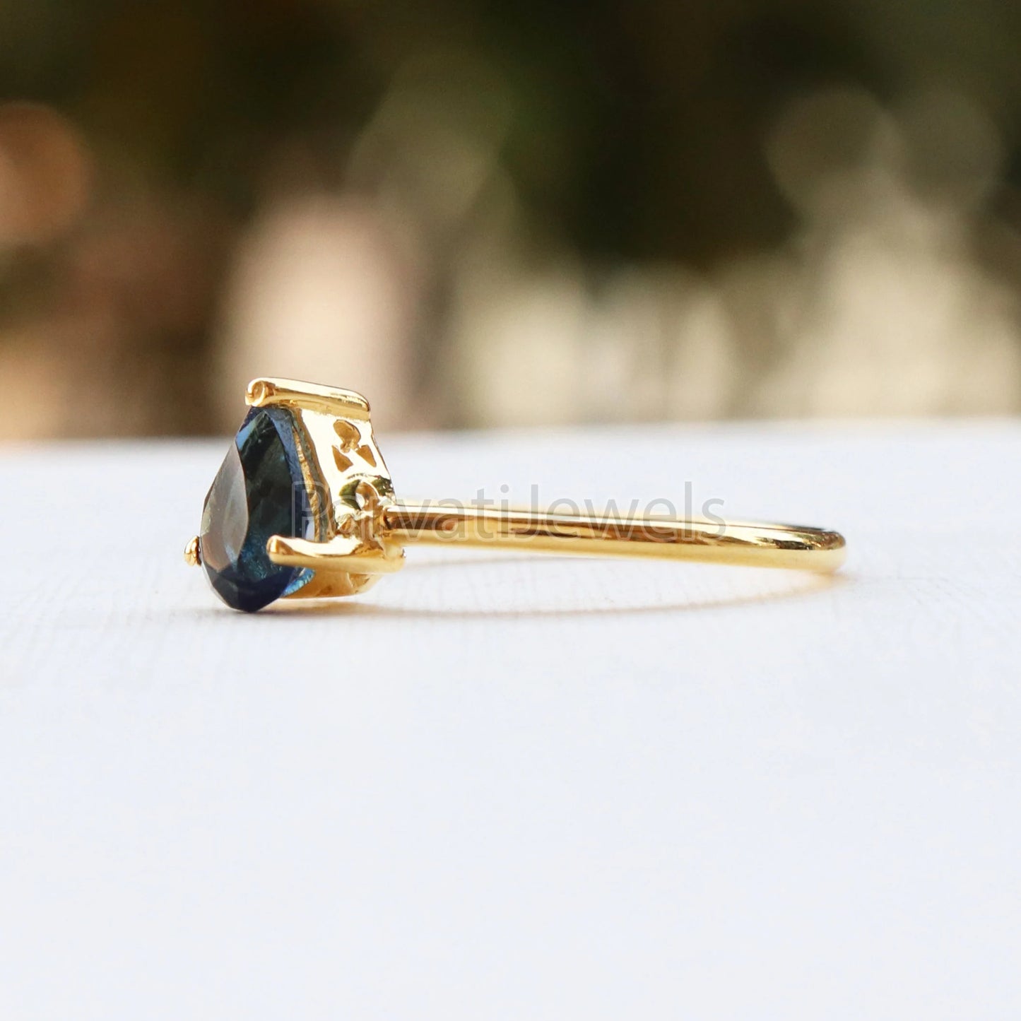 Beautiful Blue Sapphire Solid Gold Ring, Gemstone Ring, Gold Jewelry, Solid Gold Ring, Handmade Sapphire Gold Ring, Gift For Her
