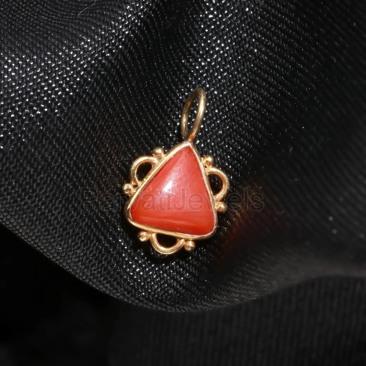 Natural Italian Coral Charm, 18k Solid Gold Charm, Red Coral Gold Charm, Handmade Gold Charm, Gold Charm, Charm Pendant, Gift For Her Charm