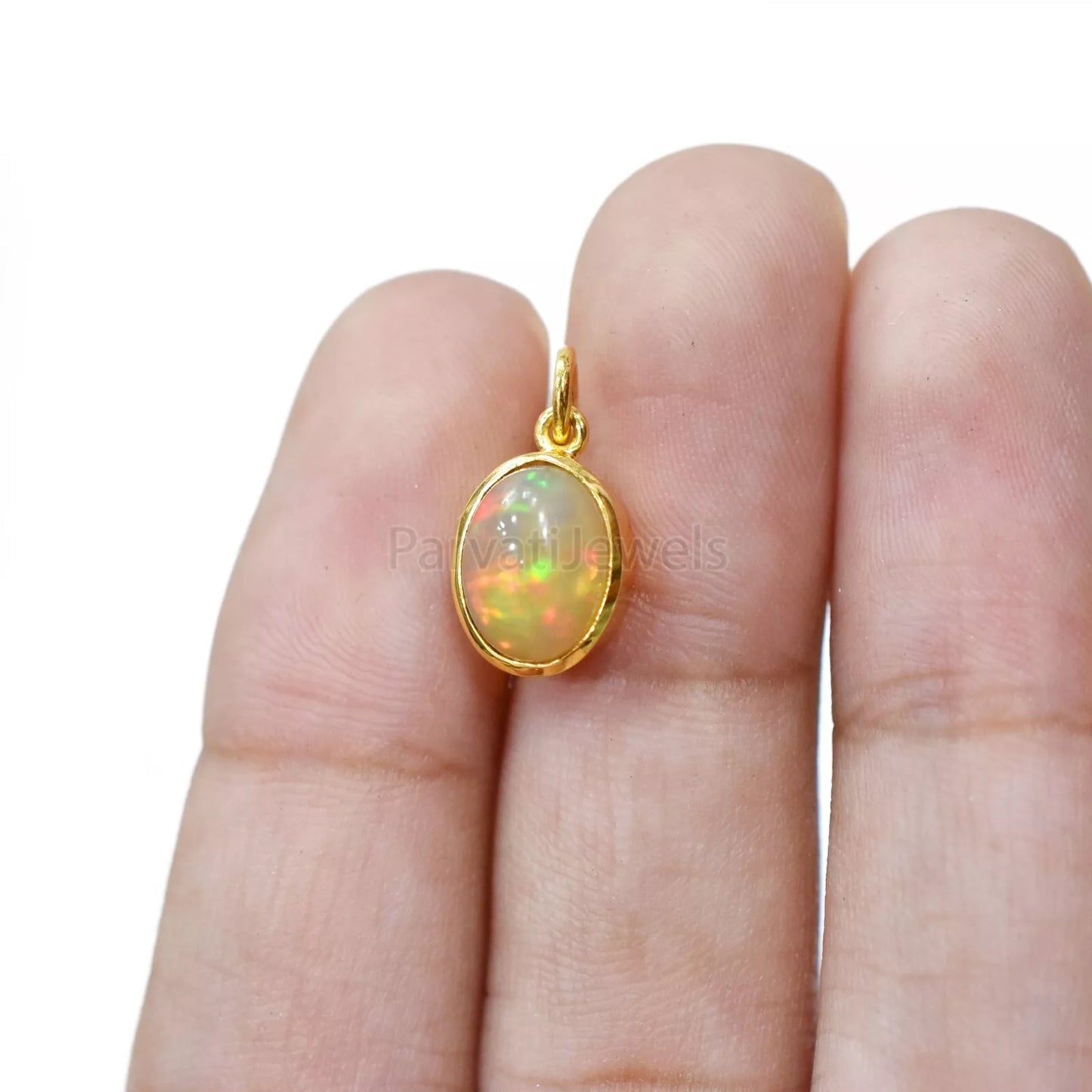 Natural Ethiopian Opal Solid Gold Charm, Solid 14k&18k Gold Charm, Opal Charm, Solid Gold Charm, Charm Necklace, Charm Pendant, Handmade Gold Charm