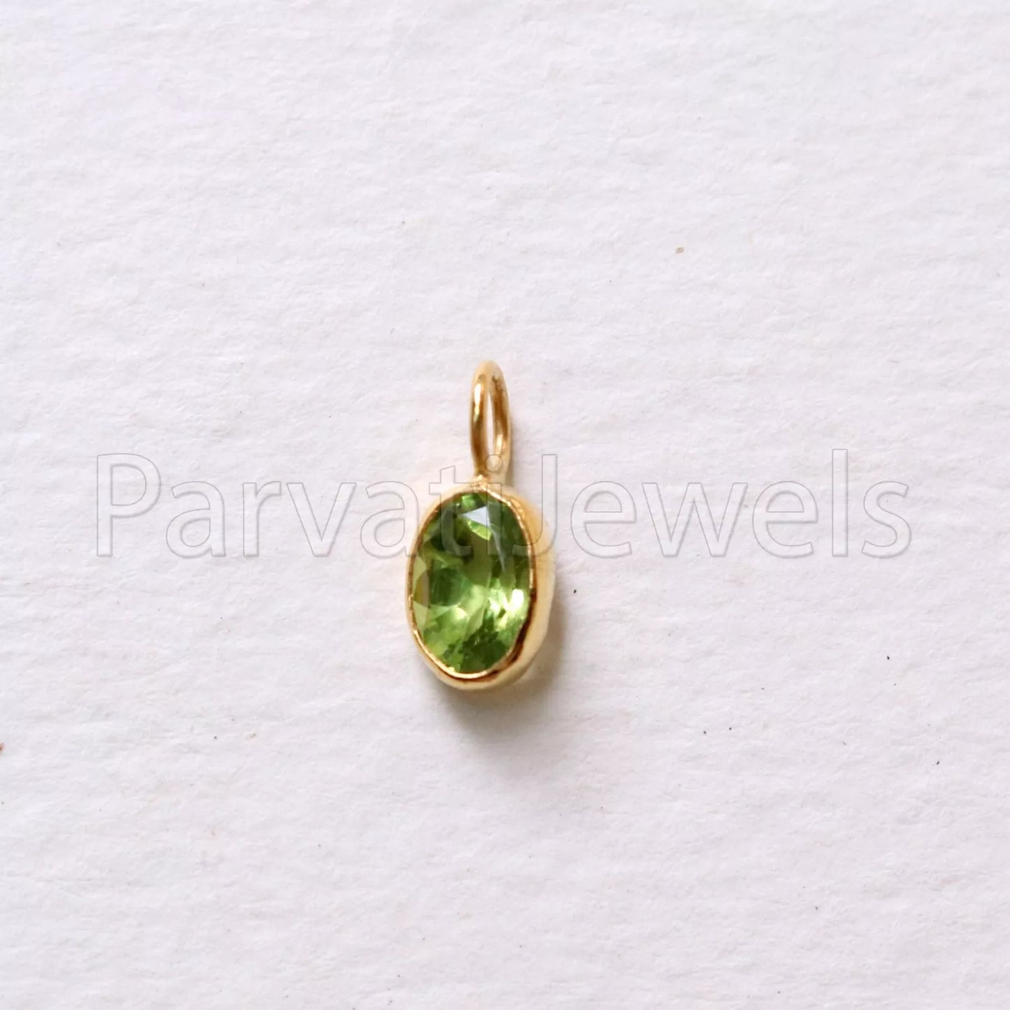 Peridot Charm, 18k Solid Gold Charm, Natural Peridot Charm, Gold Charm, Charm Pendant, Charm Necklace, Handmade Gold Charm