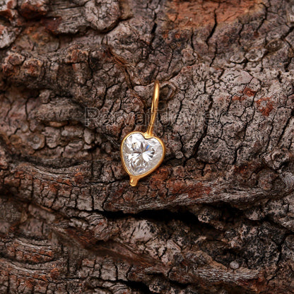 Natural Moissanite Heart Charm, 18K Solid Gold Charm, Heart Gold Charm, Gold Charm Pendant, Moissanite Birthstone Charm, Handmade Gold charm