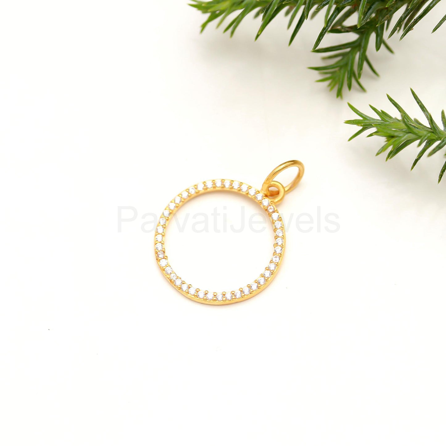 Solid 14K Gold Natural Diamond Round Charm, Handmade Gold Charm, Elegant Round Diamond Charm, Charm Pendant, Gold Pendant, Gift for her, 14K