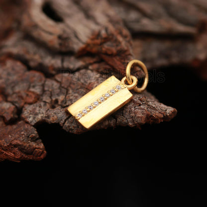 Natural Diamond Charm, 18k Solid Gold Charm, Polki Diamond Charm, Handmade Gold Charm, Diamond Charm, Solid Gold Charm, Dainty Gold Charm,