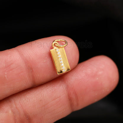 Natural Diamond Charm, 18k Solid Gold Charm, Polki Diamond Charm, Handmade Gold Charm, Diamond Charm, Solid Gold Charm, Dainty Gold Charm,