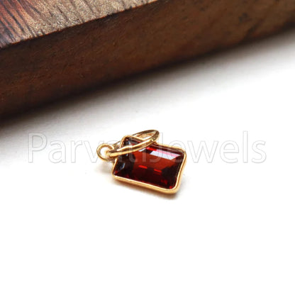 AA Garnet Charm, 18k Solid Gold Charm, Natural Garnet Charm, Gold Charm, Charm Pendant, Charm Necklace, Handmade Gold Charm, Gift For Her,