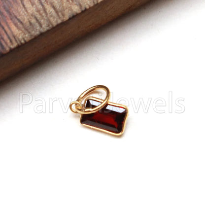 AA Garnet Charm, 18k Solid Gold Charm, Natural Garnet Charm, Gold Charm, Charm Pendant, Charm Necklace, Handmade Gold Charm, Gift For Her,