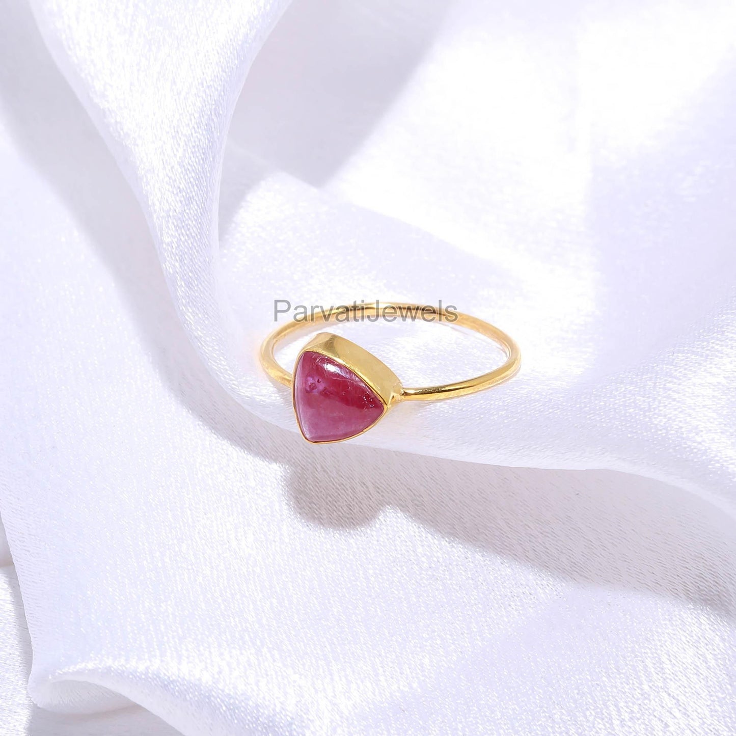AA Natural Ruby Gold Ring, 18K Solid Gold Ring, Handcrafted Gold Ring, Dainty Gold Ring, Boho Gold Ring, July Birthstone Gold Ring,