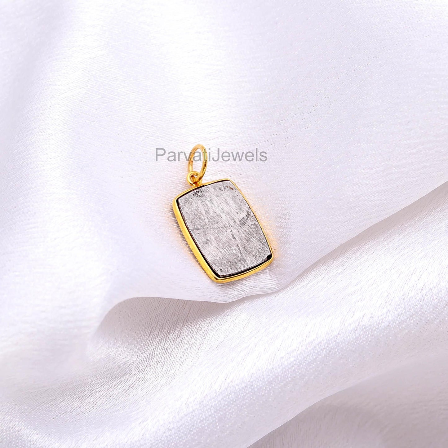 AA Natural Meteorite Charm, 18k Solid Gold Charm, Minimalist Gold Charm, Dainty Gold Charm, Gemstone Gold Charm, Handmade Gold Charm