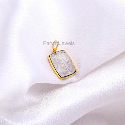 AA Natural Meteorite Charm, 18k Solid Gold Charm, Minimalist Gold Charm, Dainty Gold Charm, Gemstone Gold Charm, Handmade Gold Charm
