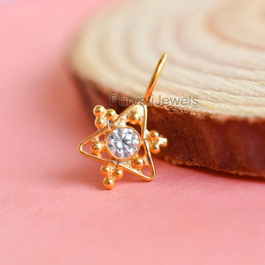 14k & 18K Solid Gold Natural Moissanite Pendant, Solid Gold Charm Pendant, Handmade Gold Moissanite Charm, Handmade Charm Made For Gifting
