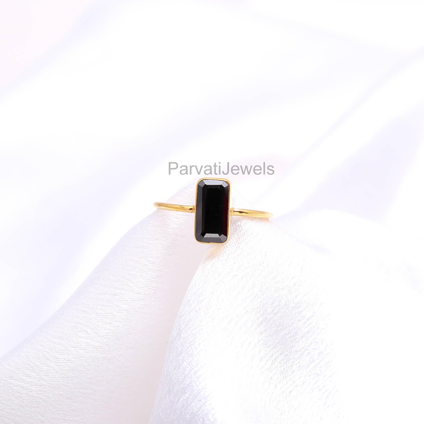 Beautiful Black CZ Gold Ring,18K Solid Gold Ring, Dainty Gold Ring, CZ Gold Ring, Handmade Ring, Minimalist Gold Ring