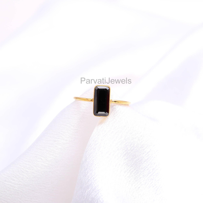 Beautiful Black CZ Gold Ring,18K Solid Gold Ring, Dainty Gold Ring, CZ Gold Ring, Handmade Ring, Minimalist Gold Ring