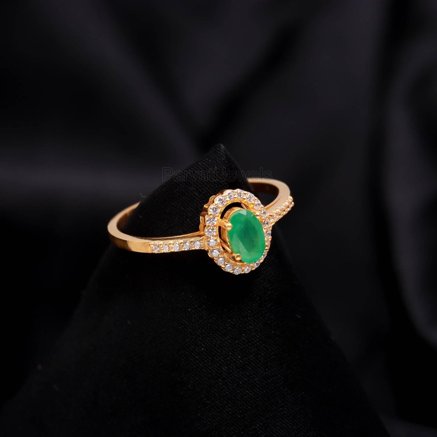 Natural Emerald Gold Ring, 14K Solid Gold Ring, Handcrafted Ring, Dainty Emerald Gold Ring, May Birthstone, Emerald Diamond Ring,