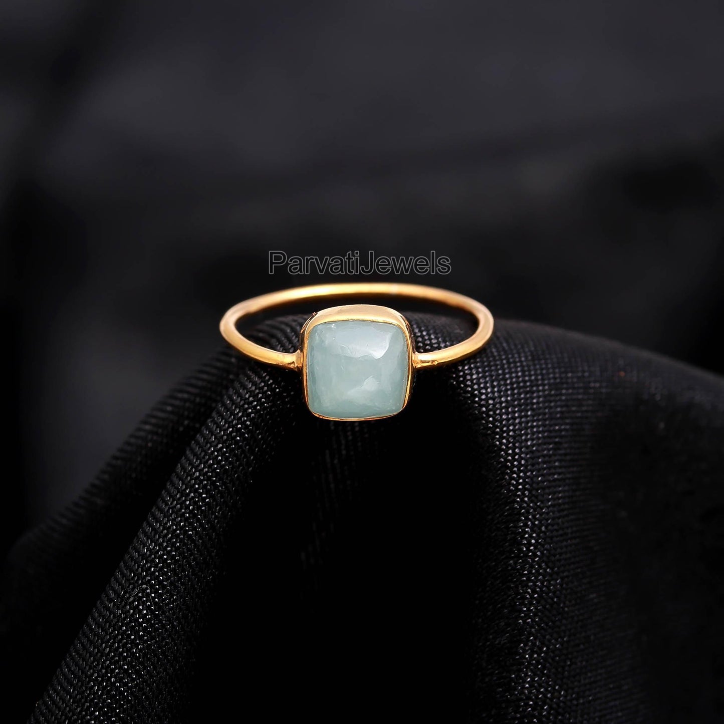 Natural Aquamarine Gold Ring, 18K Solid Gold Ring, Aquamarine Gold Ring, Dainty Gold Ring, Handmade Ring, March birthstone Jewels