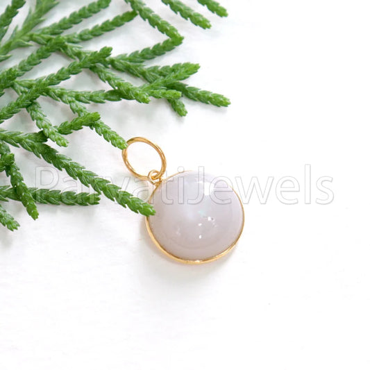 Rare Gray Moonstone Charm, 18K Solid Gold Charm, Charm Pendent, Gold Charm, Natural Gemstone Charm, Solid 18k Gold Charm, Handmade Charms