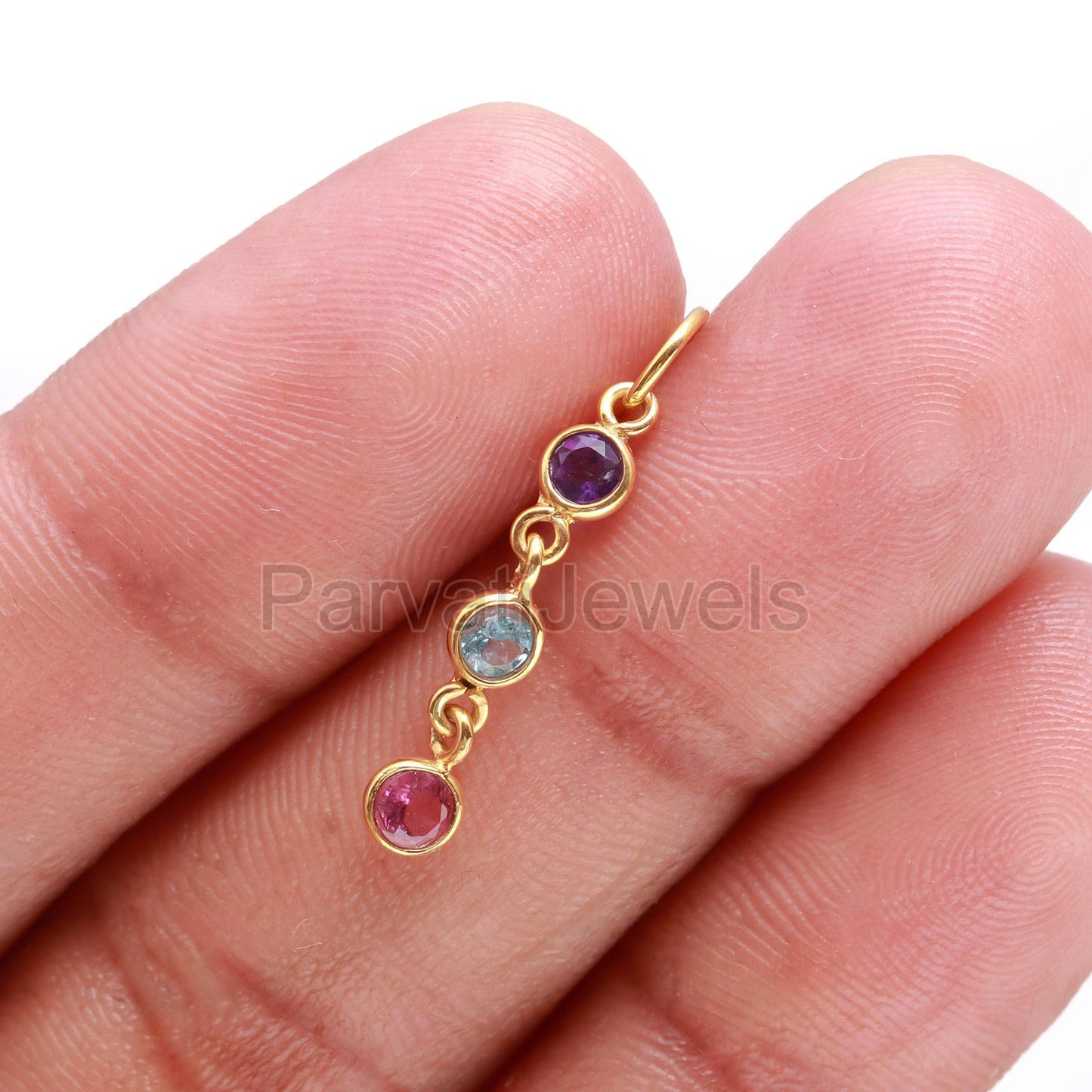 Natural Multi Stone Charm, 18k Solid Gold Charm, Charm, Gold Charm, Opal Pendant, Charm Pendant, Handmade Gold Charm, Gift For Gold Charms