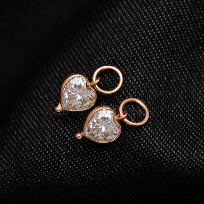 Natural Moissanite Gemstone Solid 18k Gold Earrings, Gold Earring, Moissanite Hoop Earrings, Handmade Gold Hoop Earrings