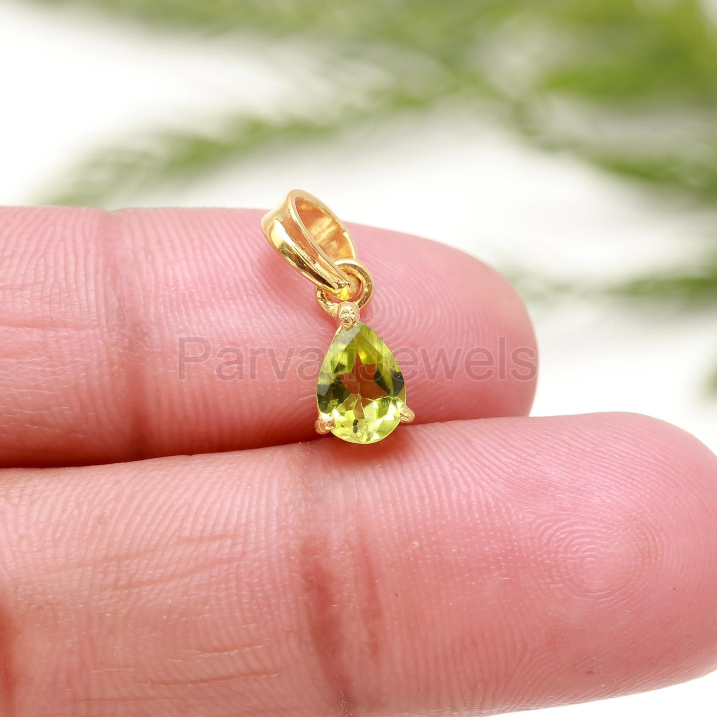 AA Natural Peridot Charm, Solid 18k Gold Charm, Peridot Pear Charm, Gold Charm Pendant, Charm Necklace, Handmade Charm, Gold Charm Pendant