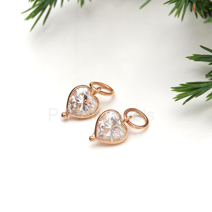 Natural Moissanite Gemstone Solid 18k Gold Earrings, Gold Earring, Moissanite Hoop Earrings, Handmade Gold Hoop Earrings