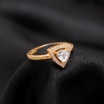 AA Natural Moissanite Gold Ring, 14K Solid Gold Ring, Moissanite Trillion Gold Ring, Wedding Gift, Handmade Ring, Gift for her,