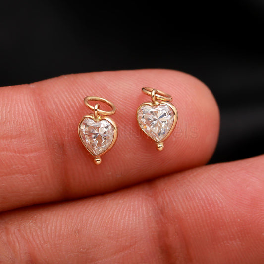 Natural Moissanite Gemstone Solid 18k Gold Earrings, Gold Earring, Moissanite Hoop Earrings, Handmade Gold Hoop Earrings