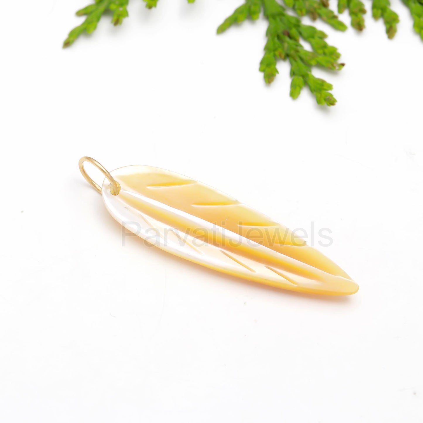 Natural Mother of Pearl Charm, 18k Solid Gold Charm, Mother of Pearl Leaf Charm, Pearl Charm Necklace, Charm Pendant, Handmade Gold Charm