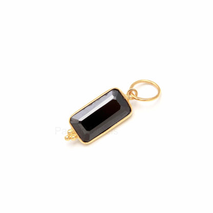AA Black Spinal Charm, 18k Solid Gold Charm, Black Spinal Charm, Gold Charm, Charm Pendant, Gold Necklace, Handmade Gold Charm Pendant